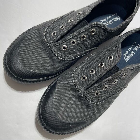 Paul Sperry Slip On Sneakers Sayel Clew Scratch Washed Black/Gray, Size 9 - Picture 5 of 9